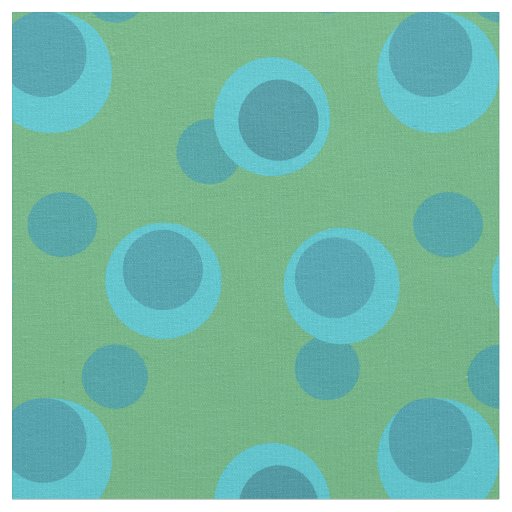 Light Blue, Teal, Slate retro dots on Olive Fabric