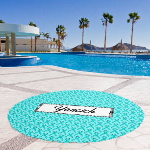 Light Blue/Teal Standard Ribbon by Kenneth Yoncich Beach Towel