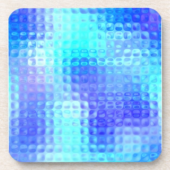 Light Blue Textured Glass Drink Coaster (Front)
