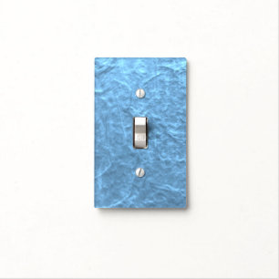 Light Blue Textured Paper Light Switch Cover