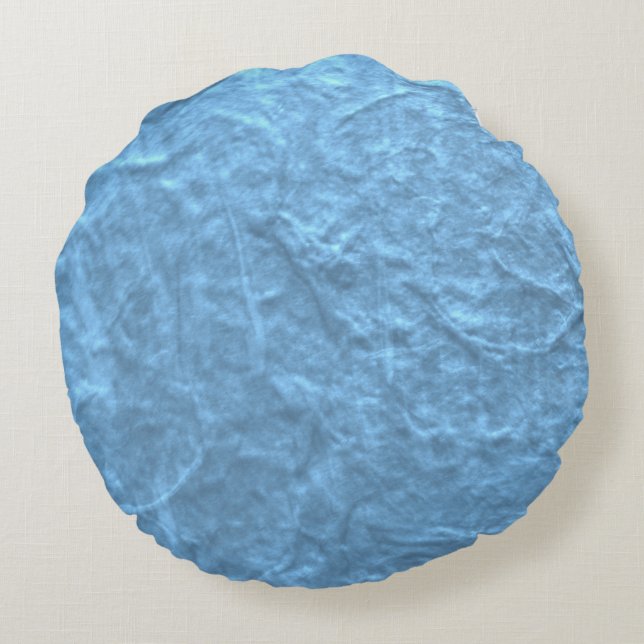 Light Blue Textured Paper Round Pillow (Back)