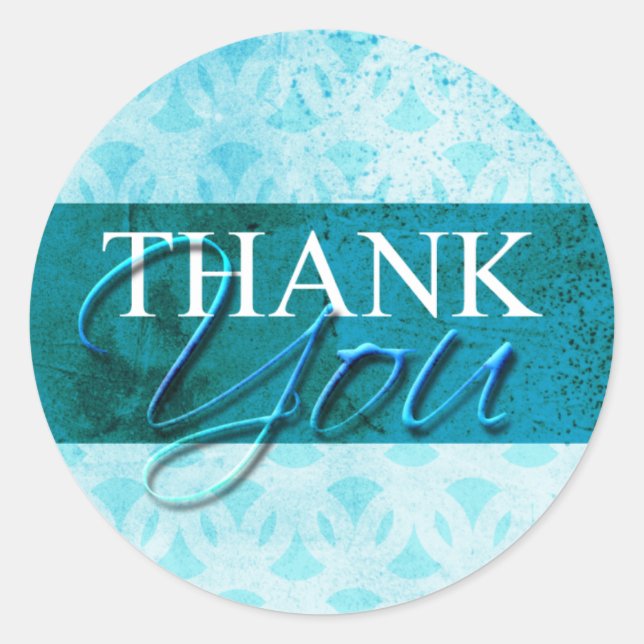 Light Blue Thank You Envelope Label Seal Stickers (Front)
