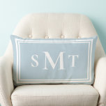 Light Blue Three Letter Monogram Lumbar Pillow<br><div class="desc">Light Blue Three Letter Monogram Throw Pillow</div>