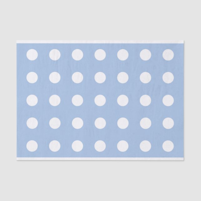 Light Blue Tissue Paper with White Polka Dots (Front)