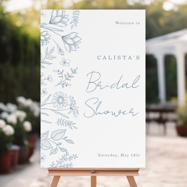 Light Blue Toile Bridal Shower Welcome Sign (Creator Uploaded)