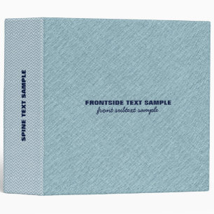 Light Blue Tones Linen Burlap Fabric Look 3 Ring Binder