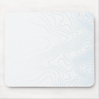 Light Blue Topographic Contour Lines Mouse Pad