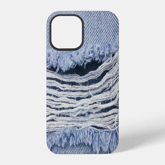 Light Blue Torn Jeans Texture Iphone Case (Back)