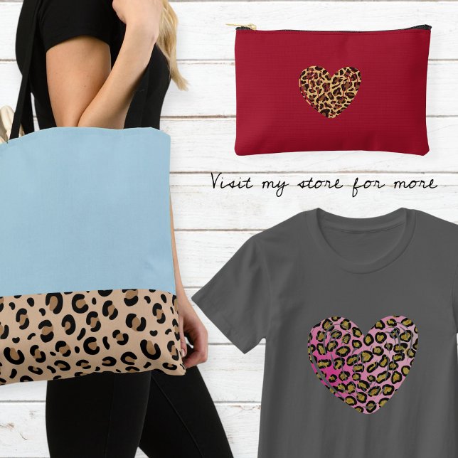 Light blue tote bag / Bag with leopard trim (Creator Uploaded)