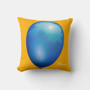 Light blue toy balloon funny unique throw pillow