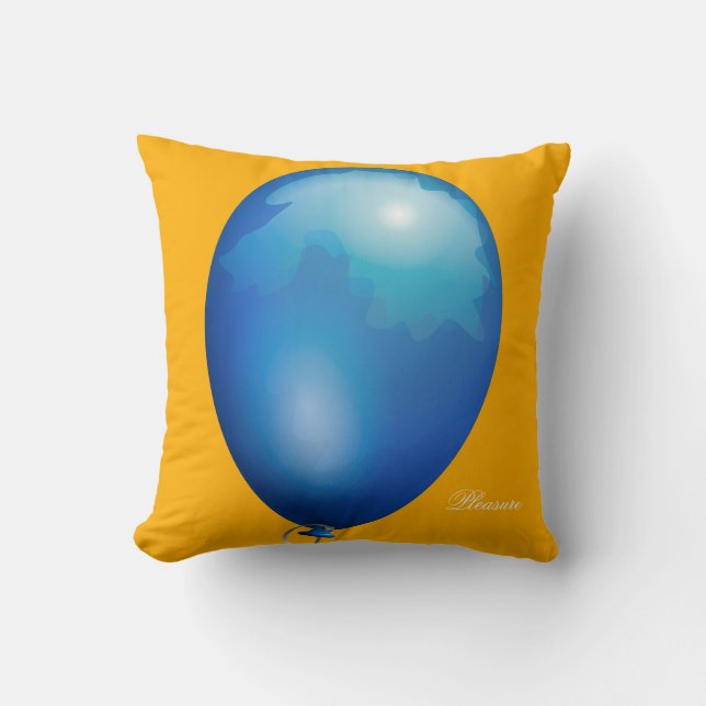 Light blue toy balloon funny unique throw pillow (Front)