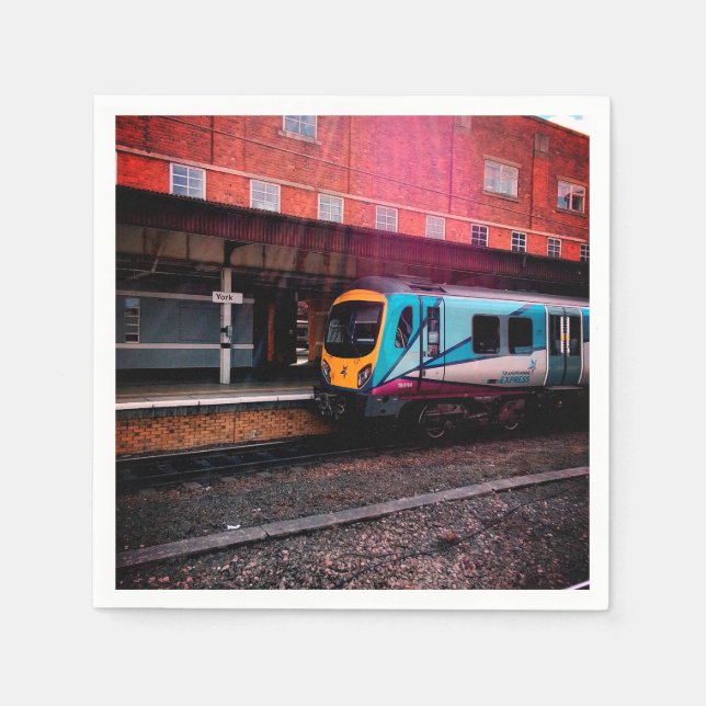Light blue train napkins (Front)