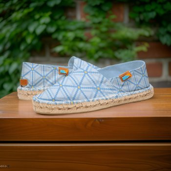 Light Blue Turquoise Mosaic Triangles Beach Flair Espadrilles by wheresmymojo at Zazzle
