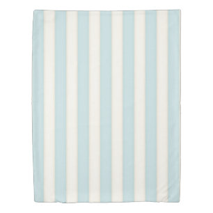 Light Blue Victorian Stripes Cottage Style Elegant Duvet Cover