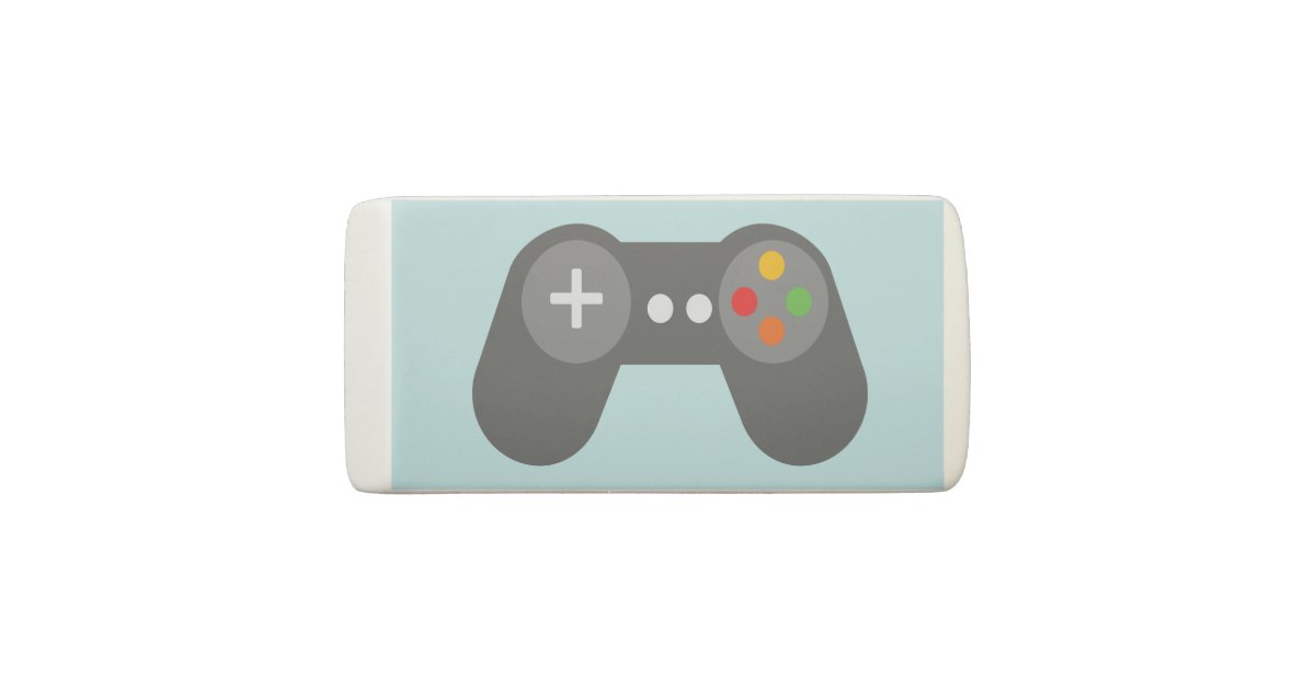 Light Blue Video Game Controller Eraser Zazzle