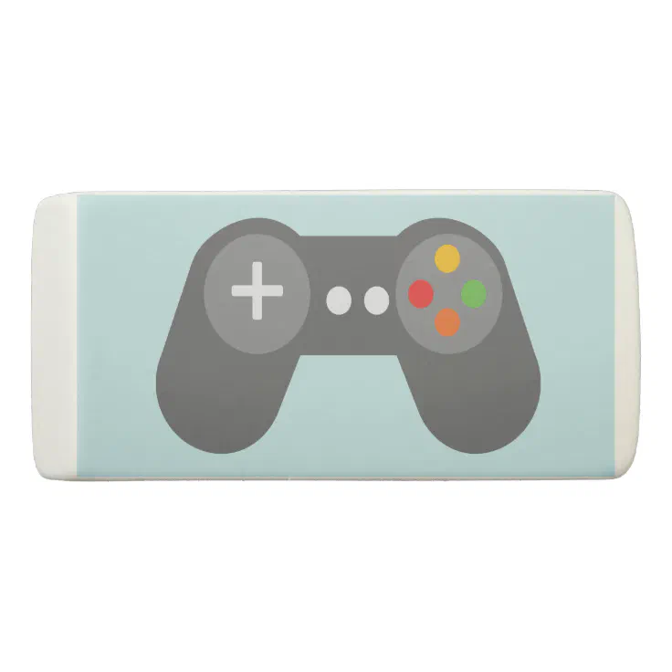 Light Blue Video Game Controller Eraser Zazzle