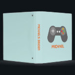 Light Blue Video Gamer 3 Ring Binder<br><div class="desc">Personalize it with your name,  monogram,  gamer tag,  or any text of your choice. Matching products available at our store.</div>