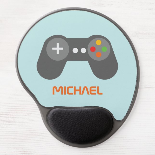 Light Blue Video Gamer Gel Mouse Pad (Front)
