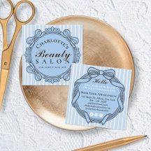 Light Blue Vintage Bow Frame Square Salon