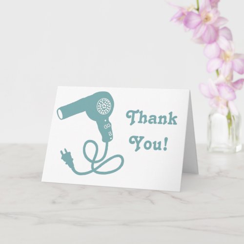 Light Blue Vintage Hairdryer Custom Thank You Card