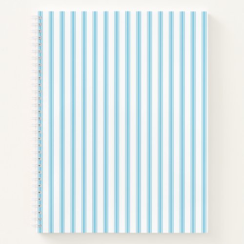 Light Blue Vintage Ticking Stripe Notebook