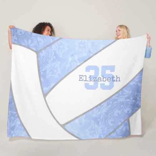 light blue volleyball girls sports room decor fleece blanket