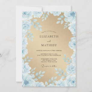 Light Blue Watercolor Enchantment Wedding Invitation