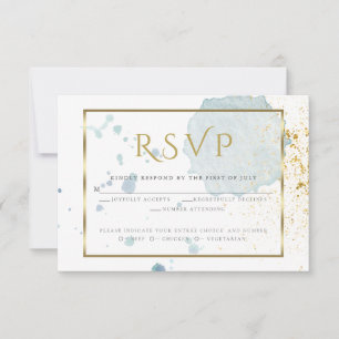 Light Blue Watercolor Splatters Meal Choice RSVP