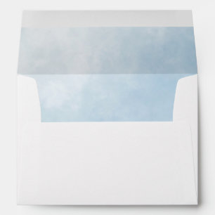Light Blue Watercolor Wash Return Address Envelope