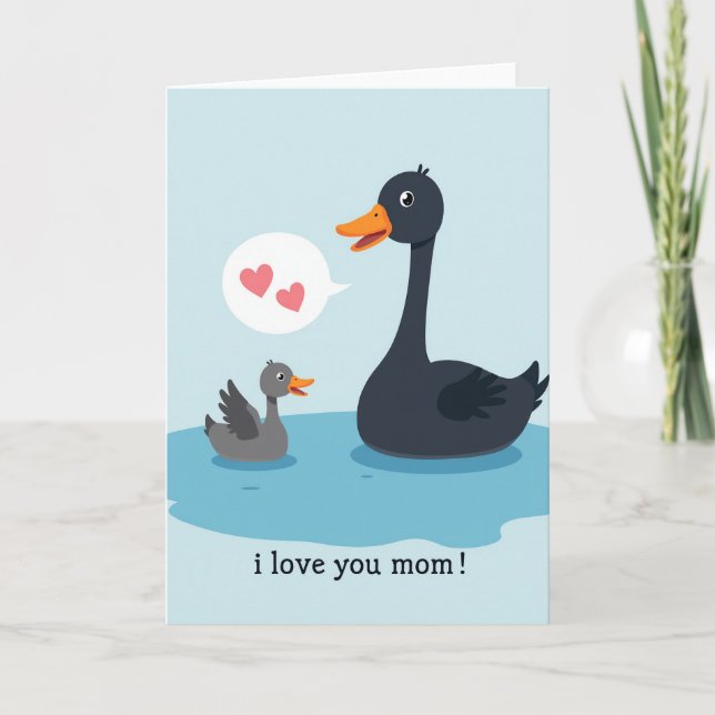 Light Blue Waterfowl Love Card (Front)