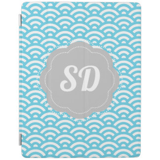 Light Blue Wave Custom Monogram iPad Smart Cover