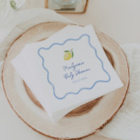 Light Blue Wavy Border Lemons Sweet Baby Shower