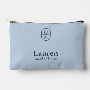 Light Blue   Wedding Monogram Bridesmaid Gift  Accessory Pouch