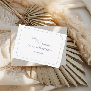 Light Blue Wedding Thank You Card With QR Code