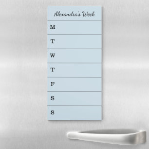 Light Blue Weekly Planner Script Name To Do List Magnetic Notepad