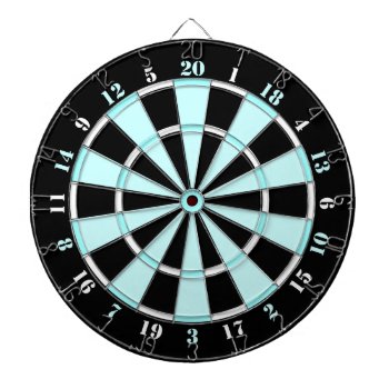 Light Blue  White And Black Dartboard by stripedhope at Zazzle