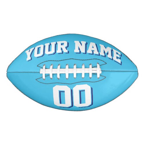 LIGHT BLUE WHITE AND NAVY Custom Football