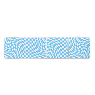 Light Blue & White Checkered Checkerboard Pattern Beer Pong Table
