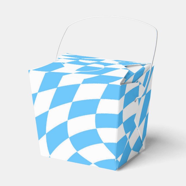 Light Blue & White Checkered Checkerboard Pattern  Favor Boxes (Front Side)