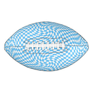 Light Blue & White Checkered Checkerboard Pattern Football