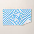 Light Blue & White Checkered Checkerboard Pattern Hand Towel | Zazzle