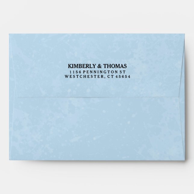 Light Blue & White Custom Invitation Envelope (Back (Top Flap))