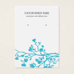 Earring Card Business Cards Zazzle Light Blue White Flowers Custom Earring Card