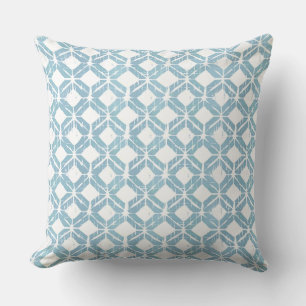 Light Blue & White Geometric Throw Pillow