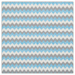 Light Blue, White &amp; Gray Chevron Pattern Fabric