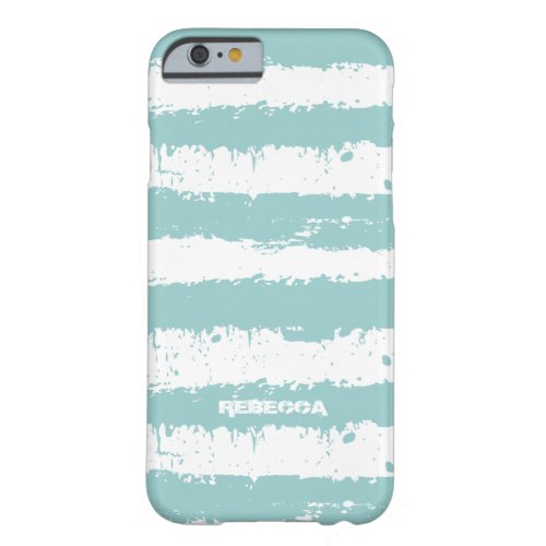 Light Blue  White Grunge Stripes Pattern Barely There iPhone 6 Case