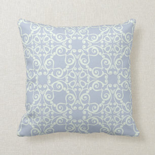 LIGHT BLUE WHITE HAMPTONS PATTERN CUSHION