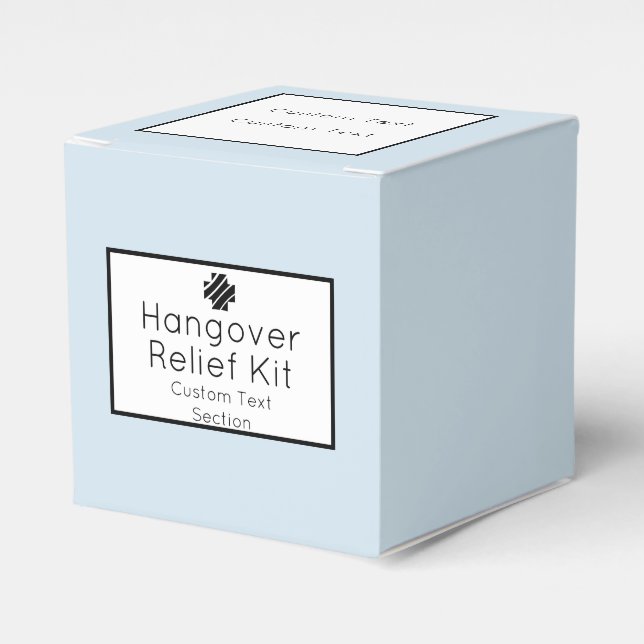 Light Blue & White Hangover Relief Kit  Favor Box (Front Side)