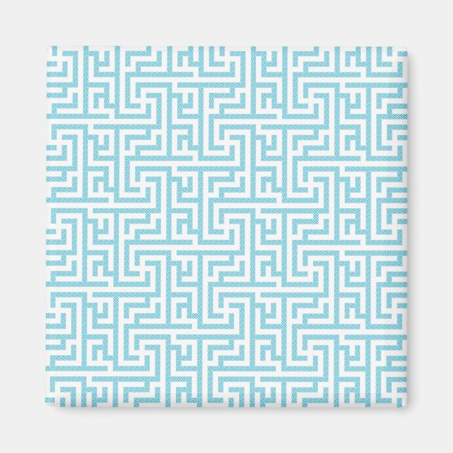 Light Blue & White Labyrinth Magnet (Front)