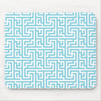 Light Blue & White Labyrinth Mouse Pad